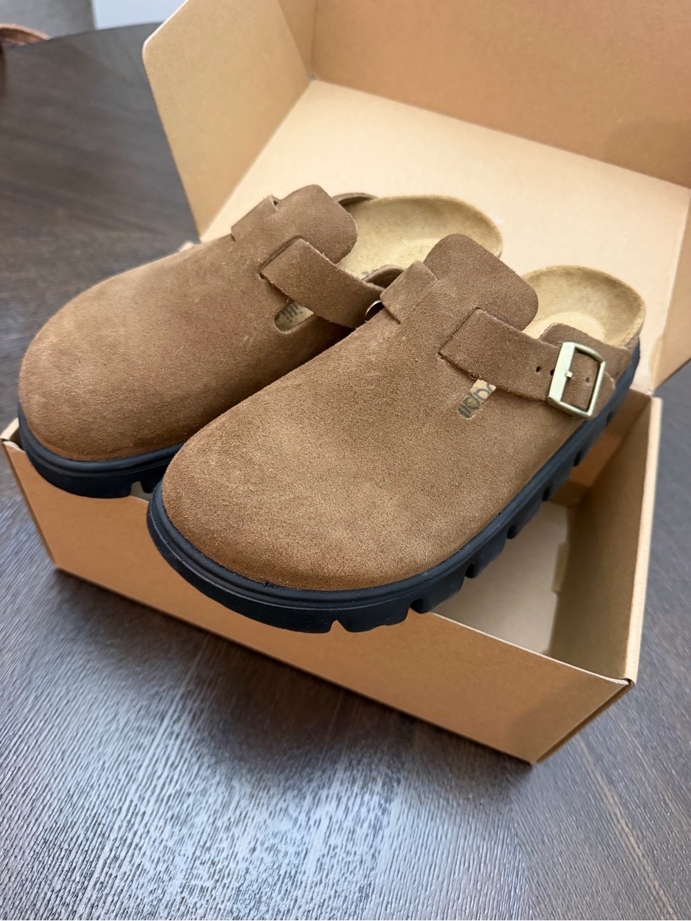 Papillio by Birkenstock Brown Suede Platform Clogs – Size 39